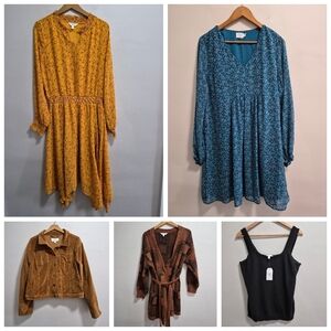 Time and Tru Lot of 5 Size Large Items Floral Dress Jacket Tank NWT